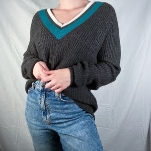 EMORY PARK STRIPED V-NECK SWEATER